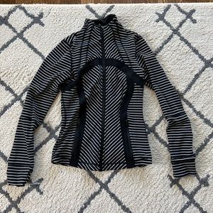 Lululemon define jacket, size 6, black with white stripes